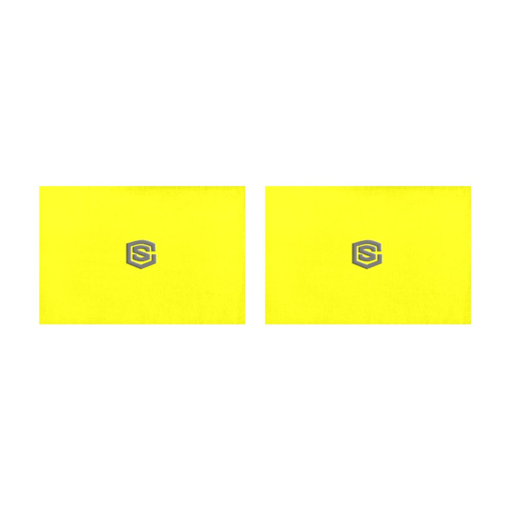 Yellow Placemats 12" x 18" With Grey Logo Placemats 12" x 18" (Set of 2)