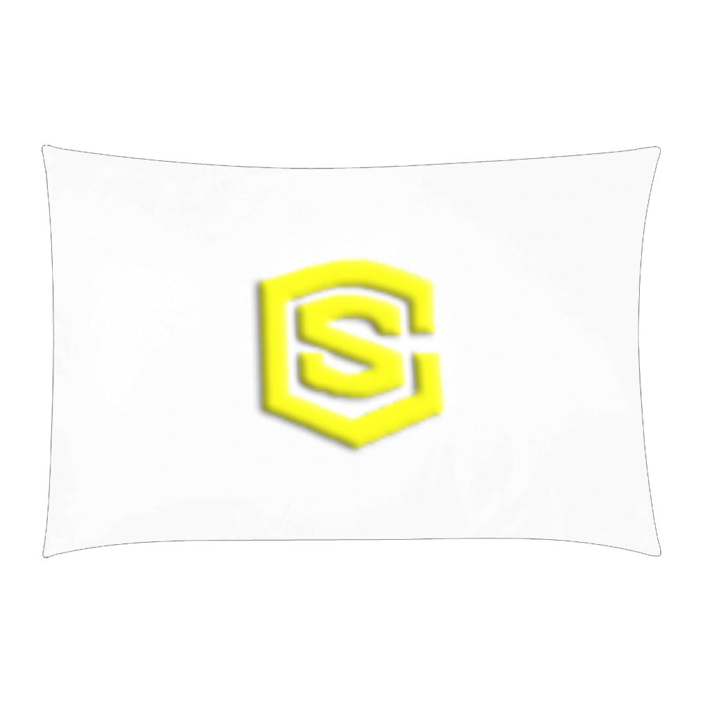 White Duvet Cover Yellow Logo 3-Piece Bedding Set (1 Duvet Cover 86"x70"; 2 Pillowcases 20"x30")(One Side)