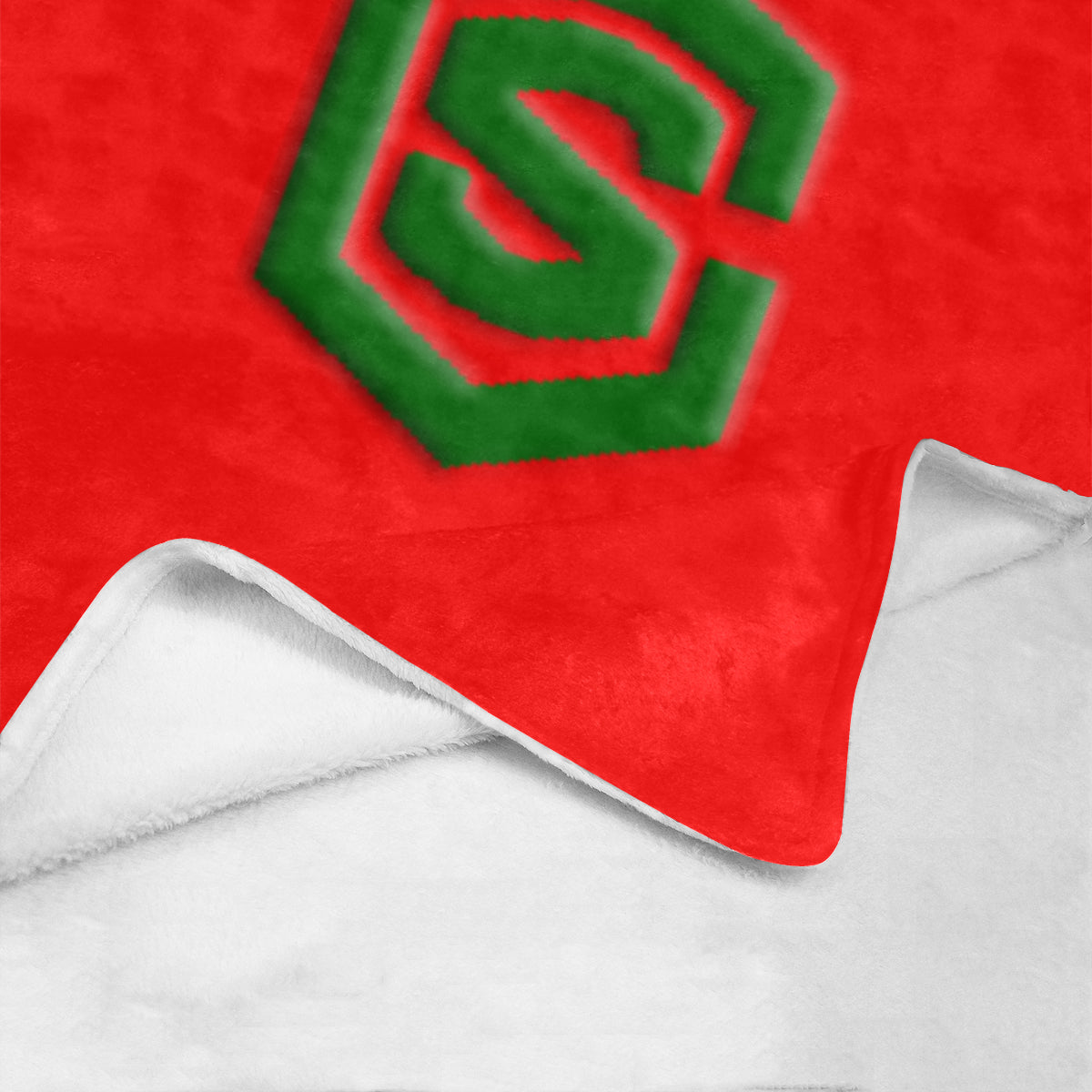 Red Ultra-Soft Micro Fleece Blanket with Green Logo Ultra-Soft Micro Fleece Blanket 30"x40"