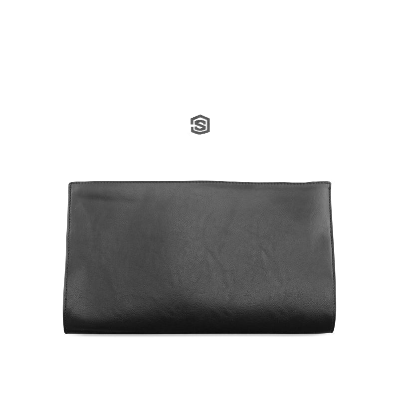 WHITE CLUTCH BAG black logo Clutch Bag (Model 1630)