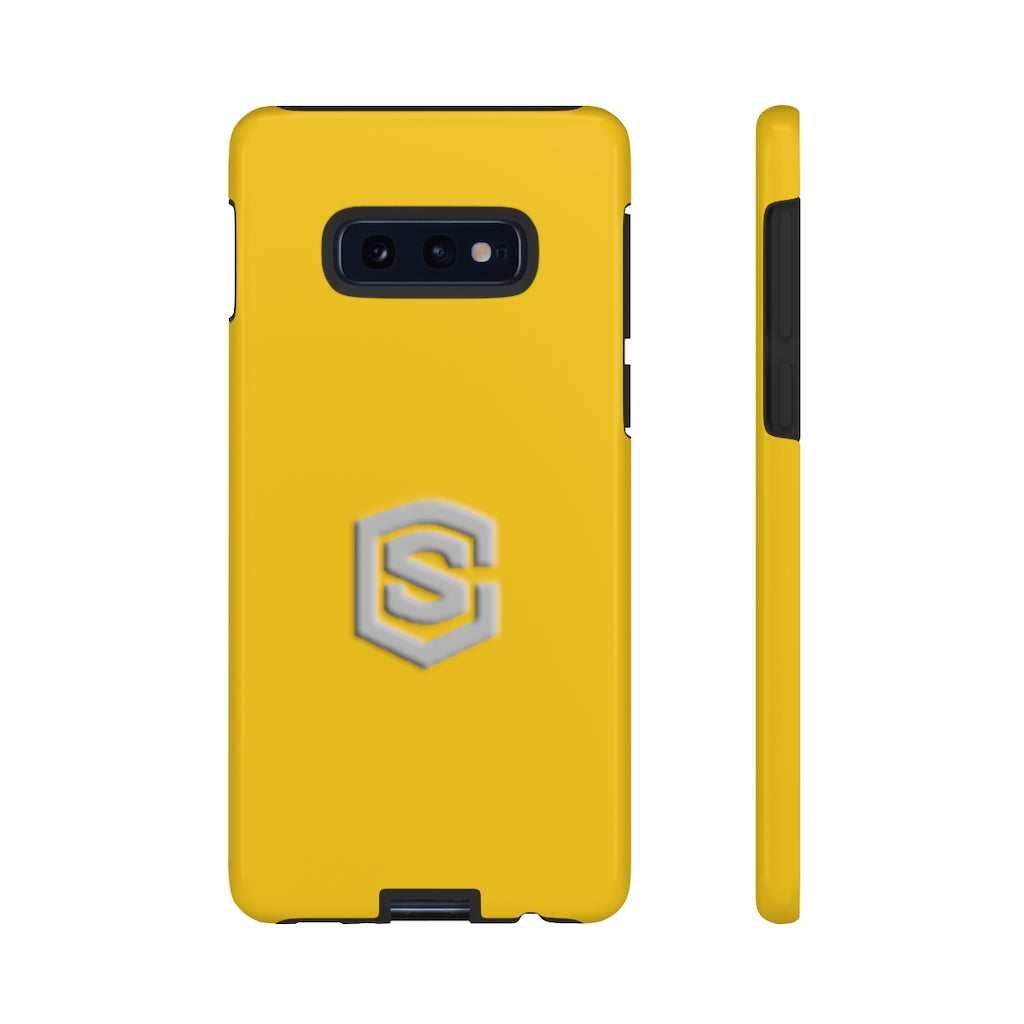 Yellow Tough Cases Silver Logo