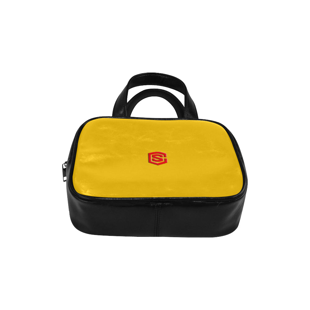 ORANGE LEATHER TOP HANDLE HANDBAG red logo Leather Top Handle Handbag (Model 1662)