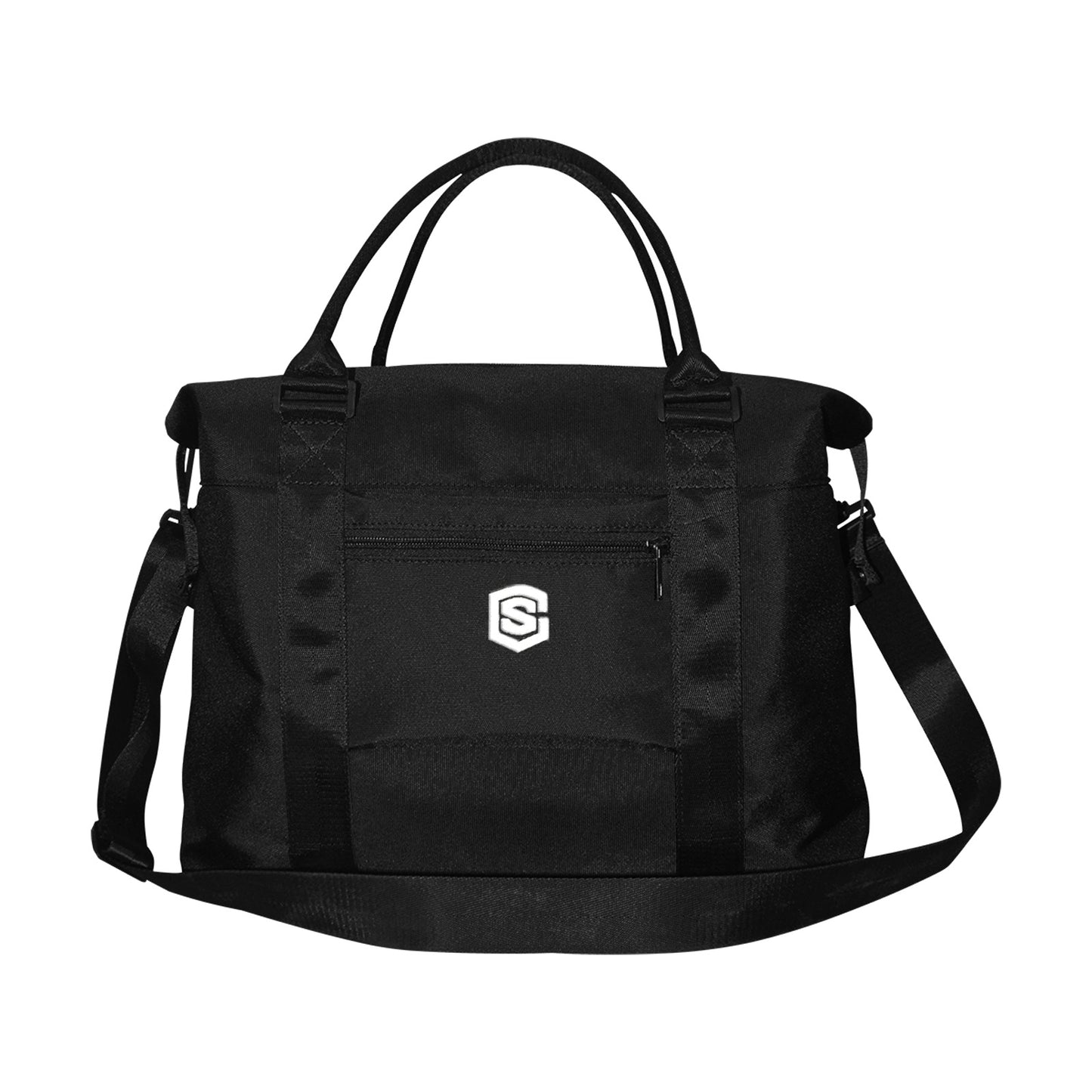 Black Large Capacity Duffle Bag With White Logo Large Capacity Duffle Bag(Model1715)