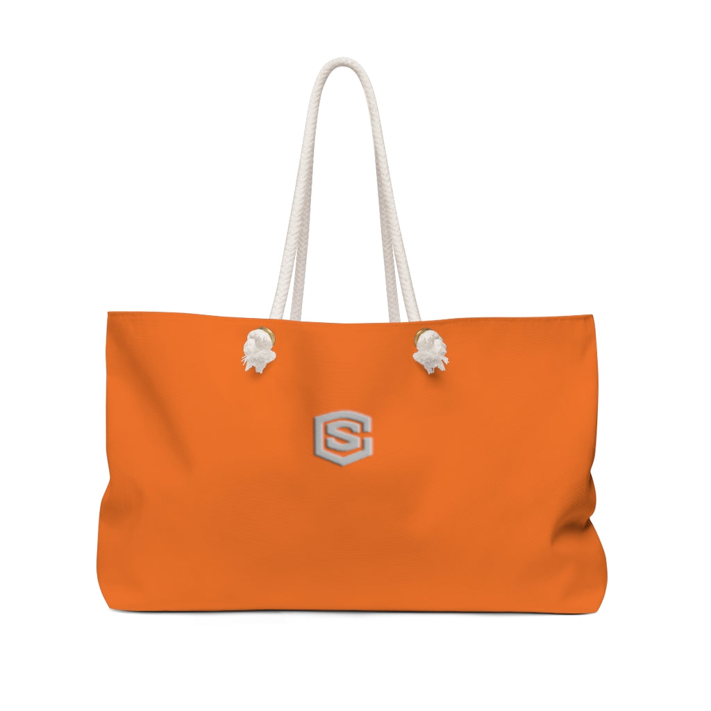 Orange Weekender Bag Silver Logo