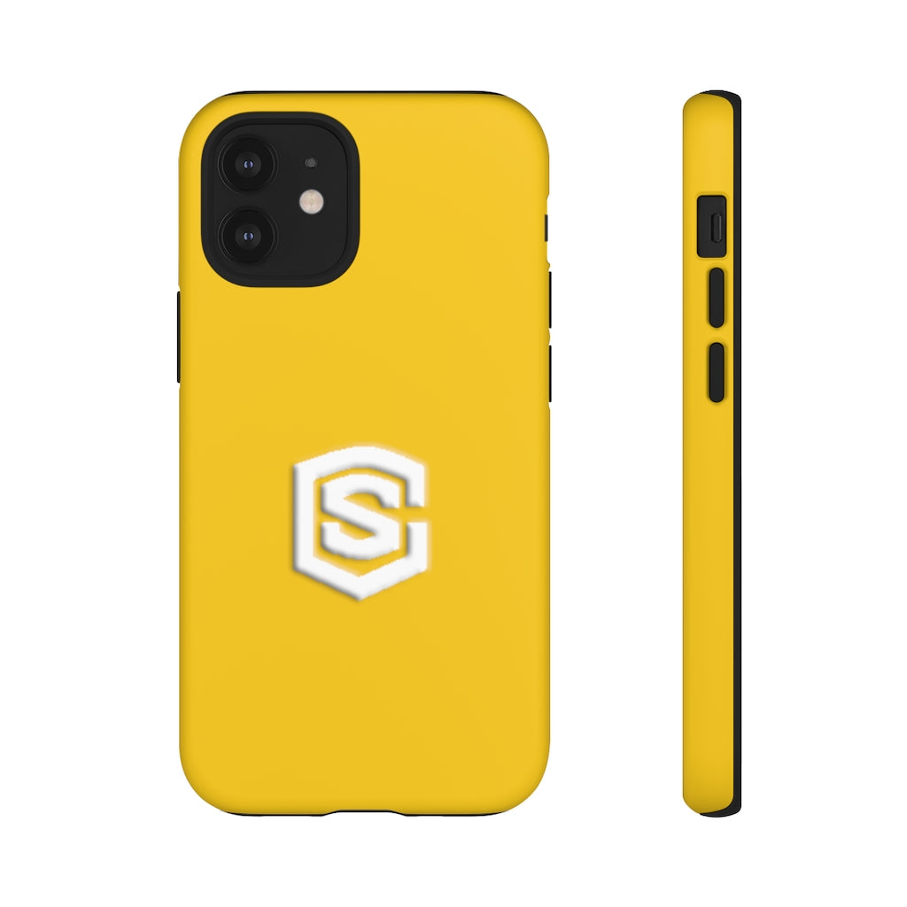 Yellow Tough Cases White Logo