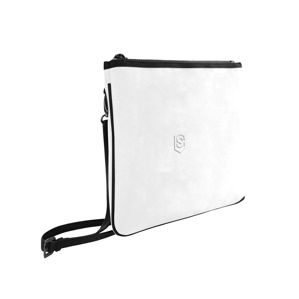 WHITE SLIM CLUTCH BAG white logo Slim Clutch Bag (Model 1668)