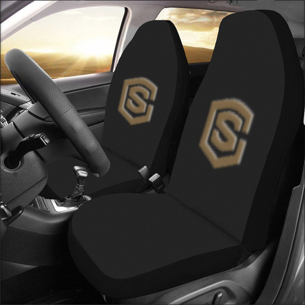 Black Car Seat Covers Brown Logo Car Seat Covers (Set of 2)