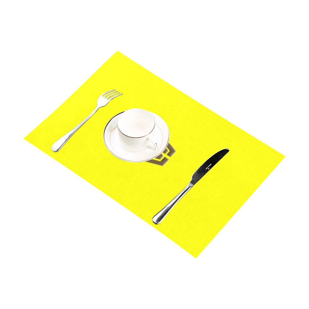Yellow Placemats 12" x 18" With Brown Logo Placemats 12" x 18" (Set of 2)