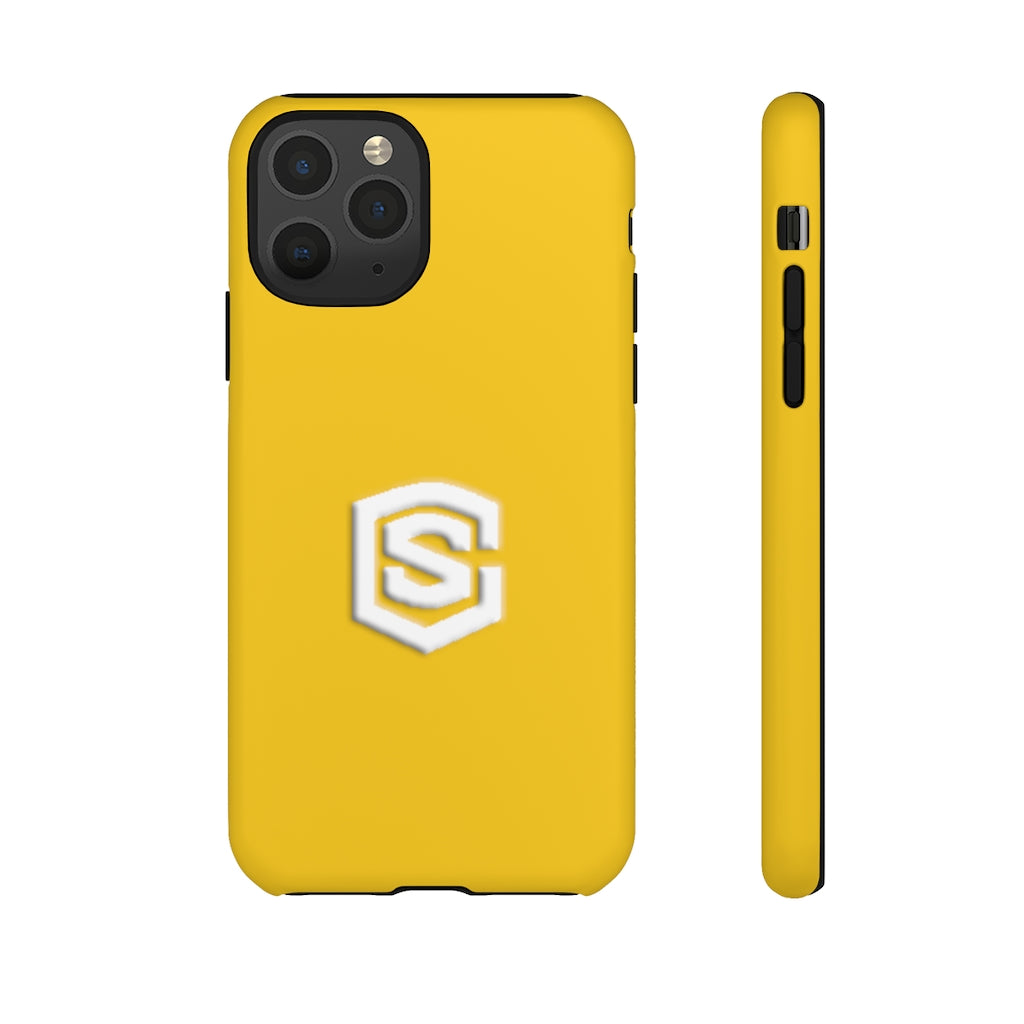 Yellow Tough Cases White Logo