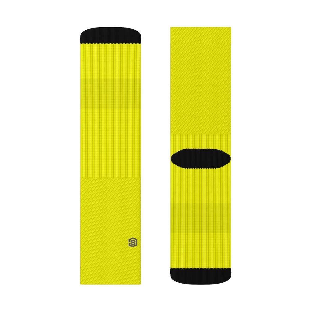 Yellow Sublimation Socks with Gray Logo