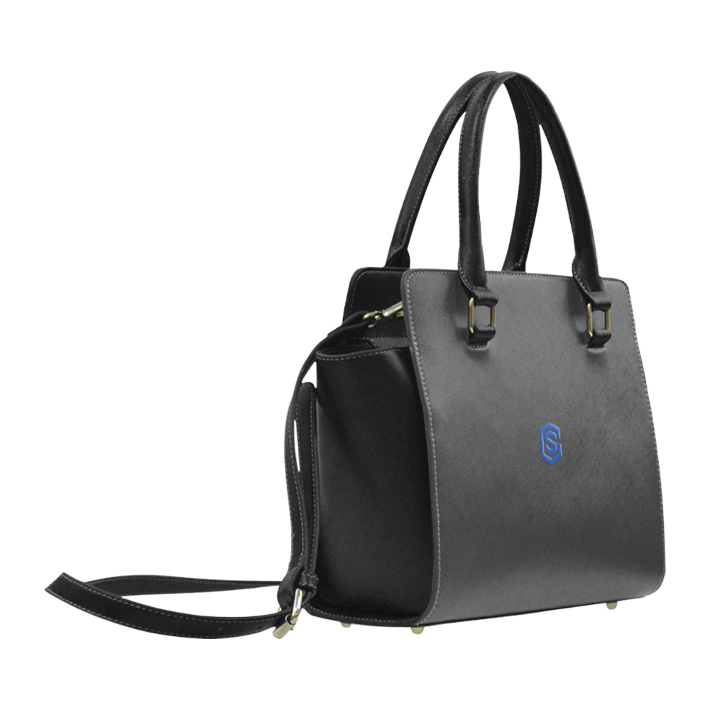 BLACK CLASSIC SHOULDER HANDBAG blue logo Classic Shoulder Handbag (Model 1653)