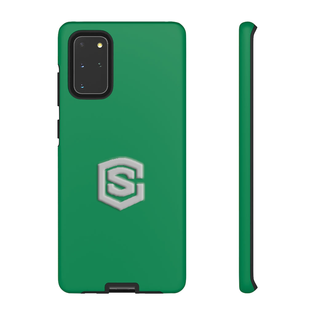 Green Tough Cases Silver Logo