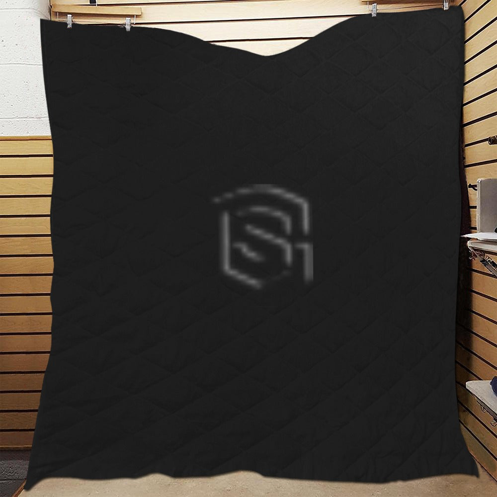 Black Quilt with Black Logo Custom Quilt  70" x 80"