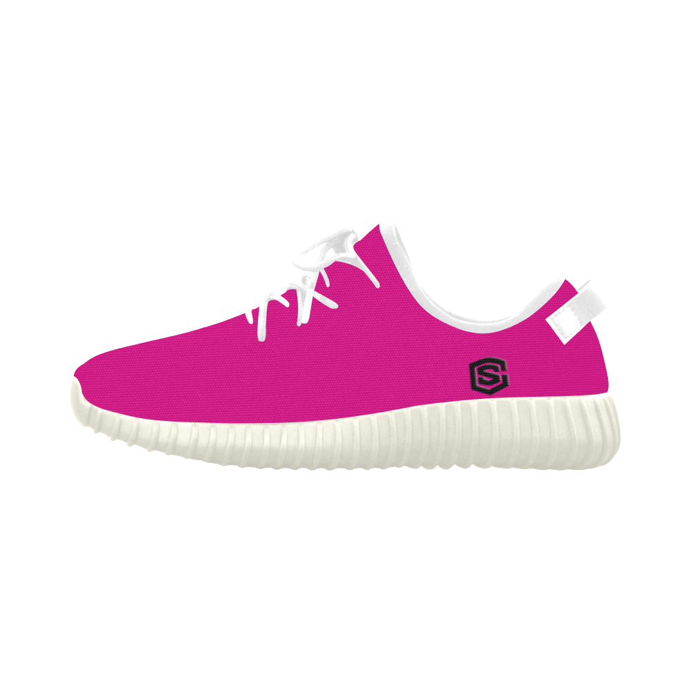 black logo Grus Women's Breathable Woven Running Shoes (Model 022)
