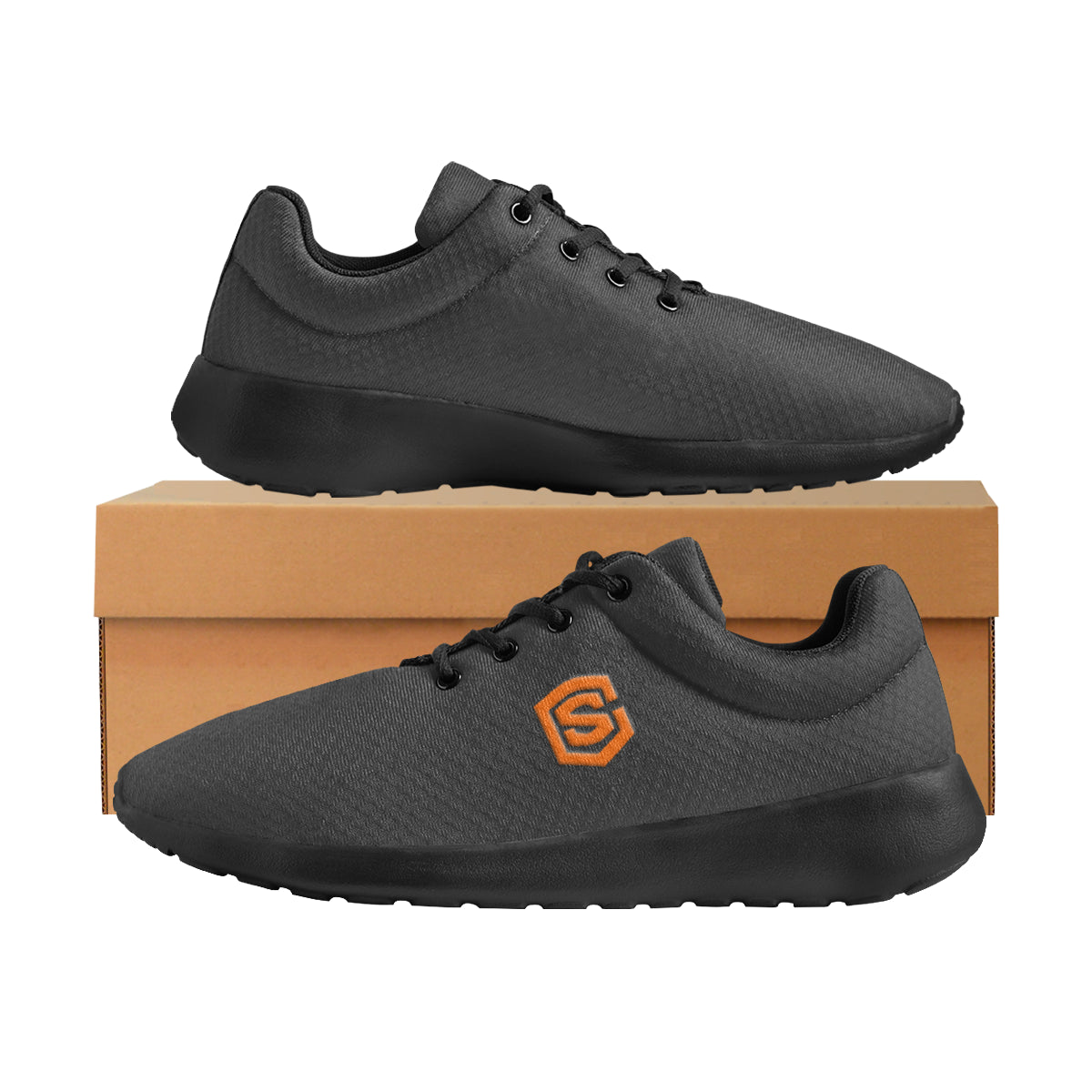 orange logo Men's Athletic Shoes (Model 0200)