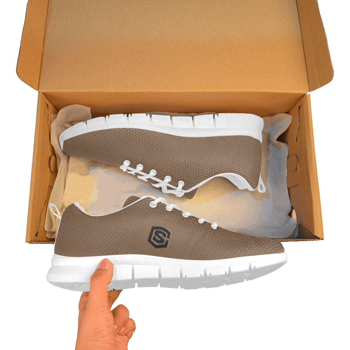 black logo Women's Breathable Running Shoes (Model 055)