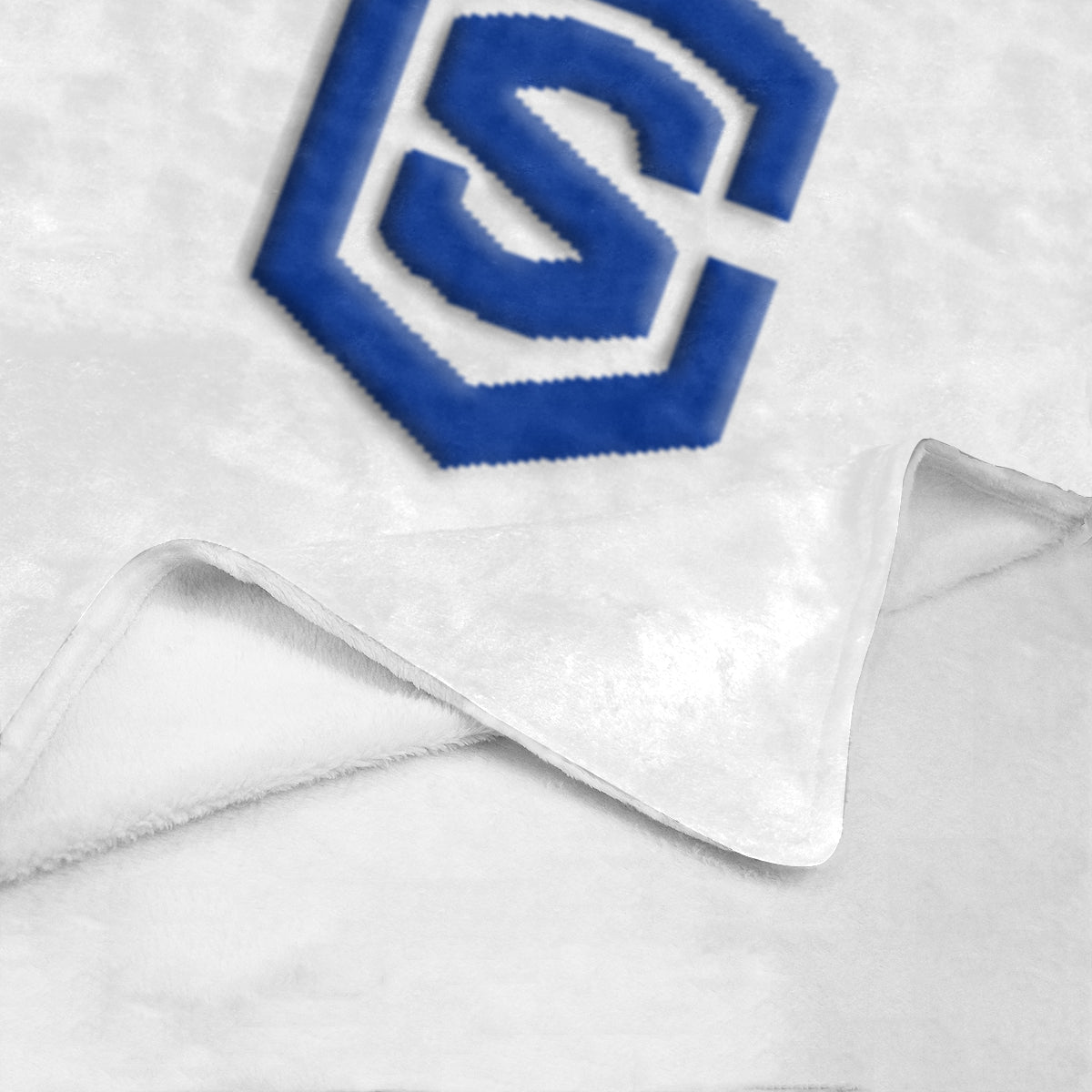 White Ultra-Soft Micro Fleece Blanket with Blue Logo Ultra-Soft Micro Fleece Blanket 30"x40"