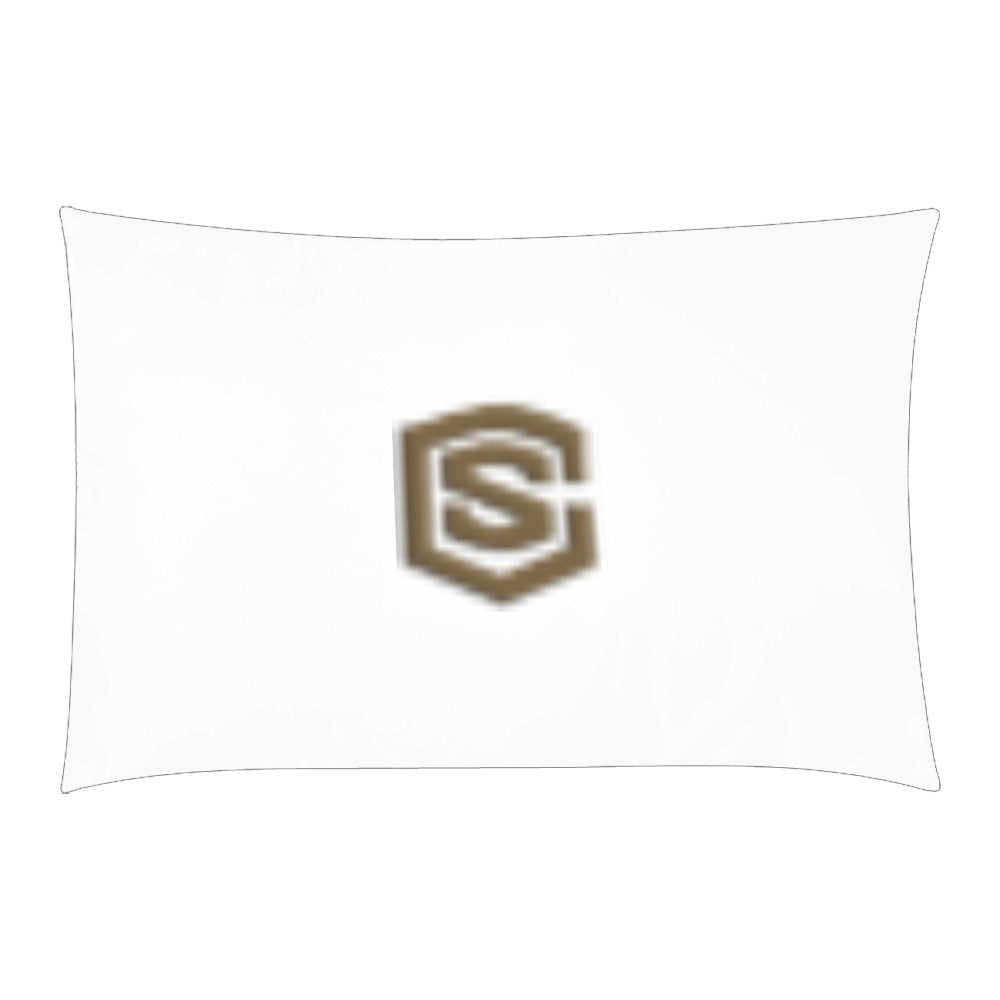 White Duvet Cover Brown Logo 3-Piece Bedding Set (1 Duvet Cover 86"x70"; 2 Pillowcases 20"x30")(One Side)