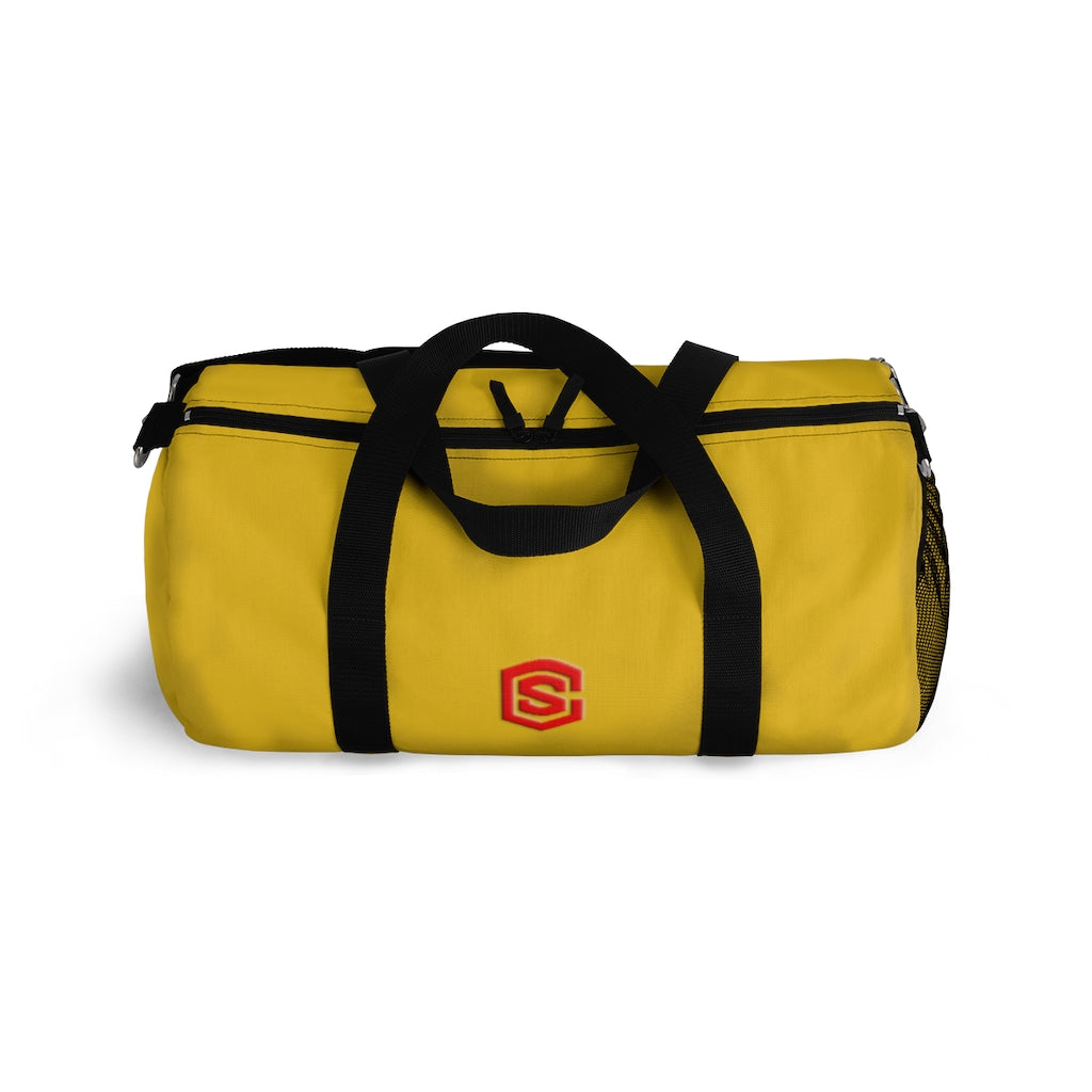 Yellow Duffel Bag Red Logo