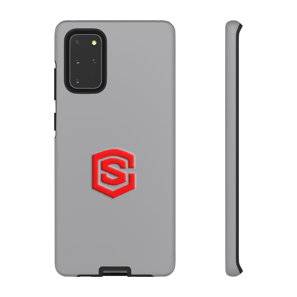 Grey Tough Cases Red Logo