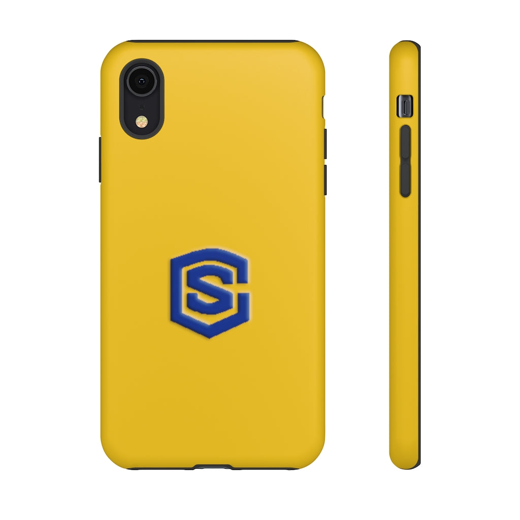 Yellow Tough Cases Blue Logo