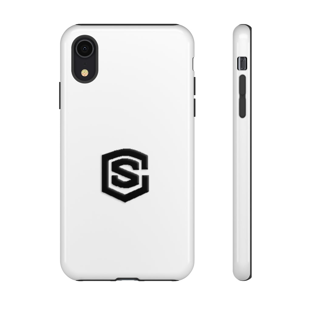 White Tough Cases Black Logo