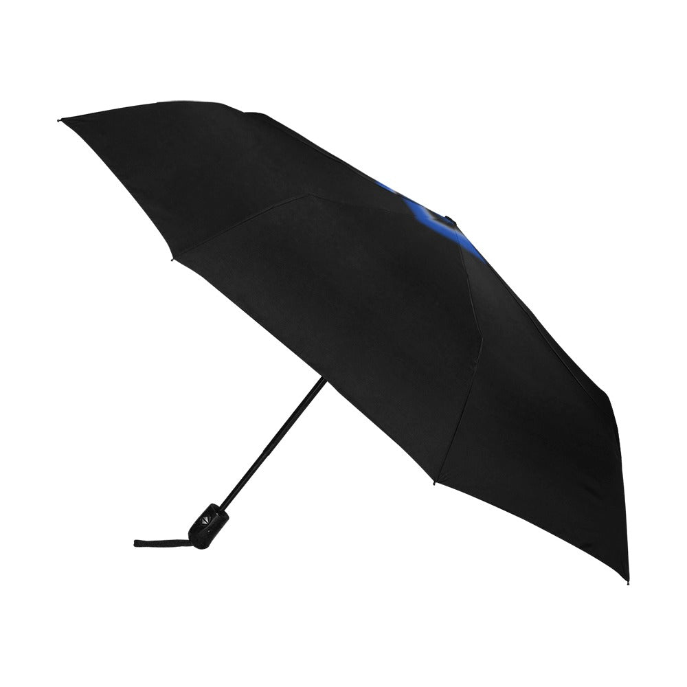 Black Anti-UV Automatic Umbrella With Blue Logo Anti-UV Automatic Umbrella(Outside Printing)(Model U09)