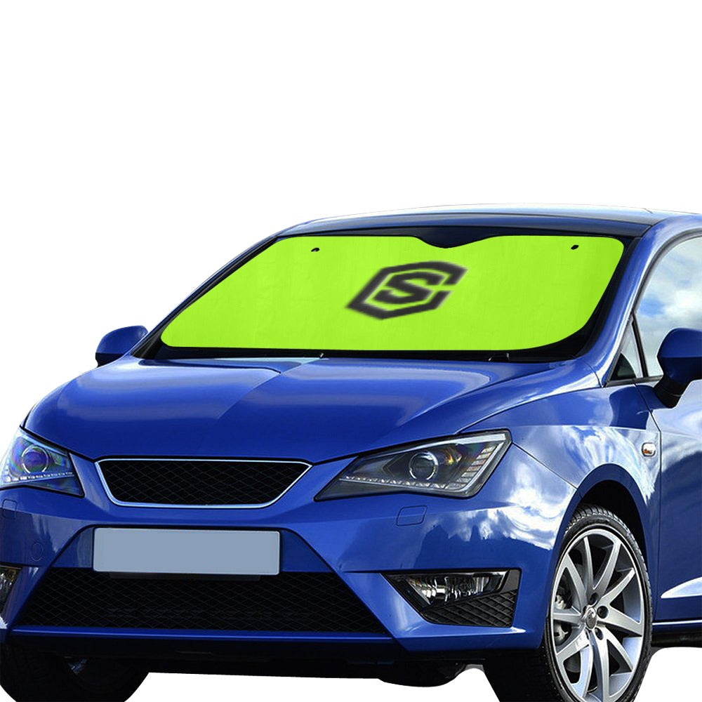 YELLOW  AUTO SUN SHADE WITH BLACK LOGO Auto Sun Shade 55" x 29.53"