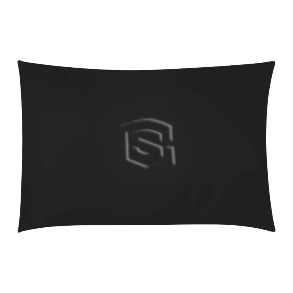 Black 3-Piece Bedding Set (1 Duvet Cover 86"x70"; 2 Pillowcases 20"x30")(One Side) wtih Black Logo 3-Piece Bedding Set (1 Duvet Cover 86"x70"; 2 Pillowcases 20"x30")(One Side)