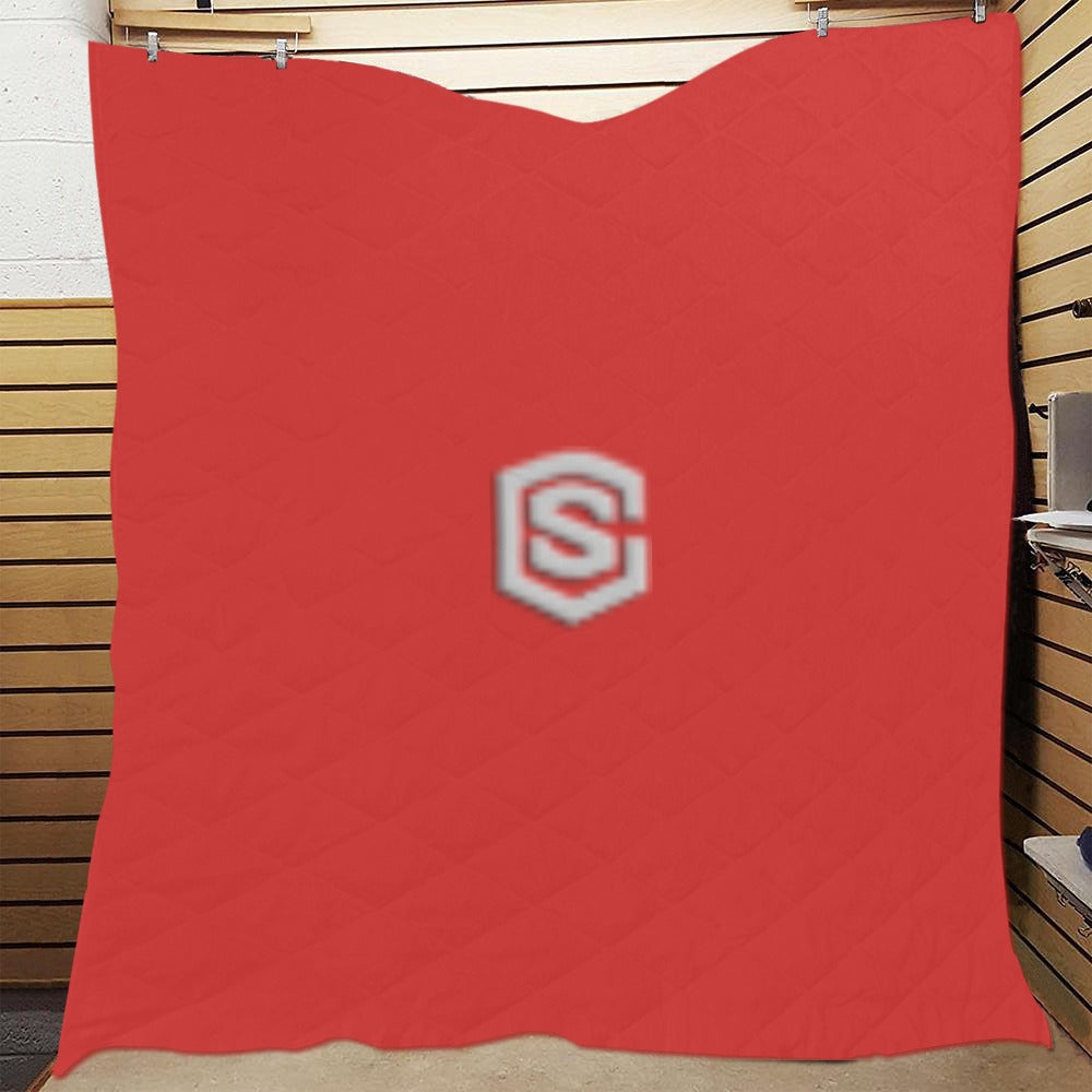 RED CISTOM QUILT SELVER LOGO Custom Quilt 70" x 80"