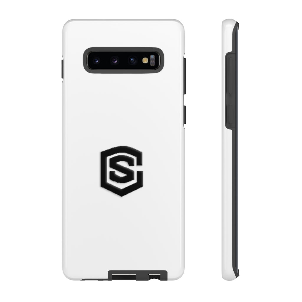 White Tough Cases Black Logo