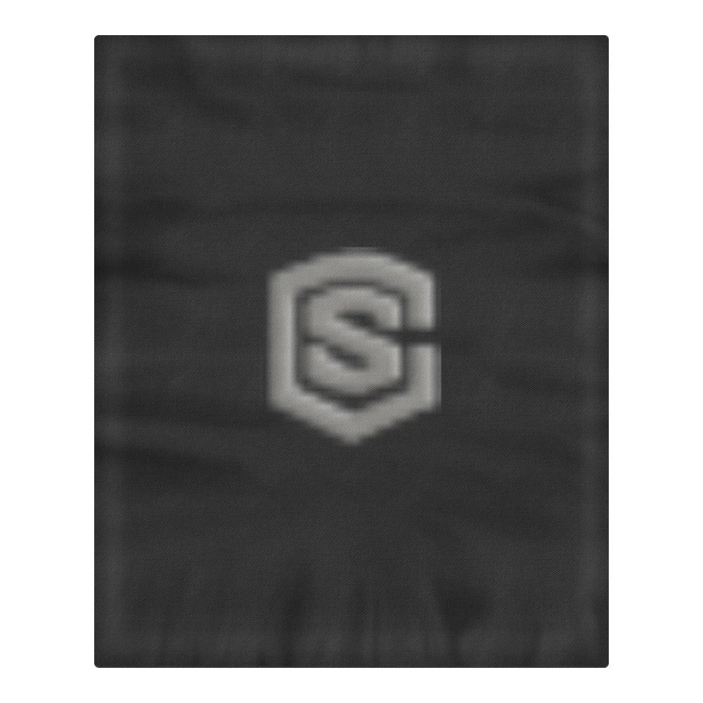 Black 3-Piece Bedding Set (1 Duvet Cover 86"x70"; 2 Pillowcases 20"x30")(One Side) wtih Gray Logo 3-Piece Bedding Set (1 Duvet Cover 86"x70"; 2 Pillowcases 20"x30")(One Side)