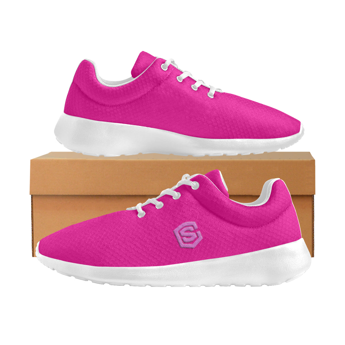 pink logo Women's Athletic Shoes (Model 0200)