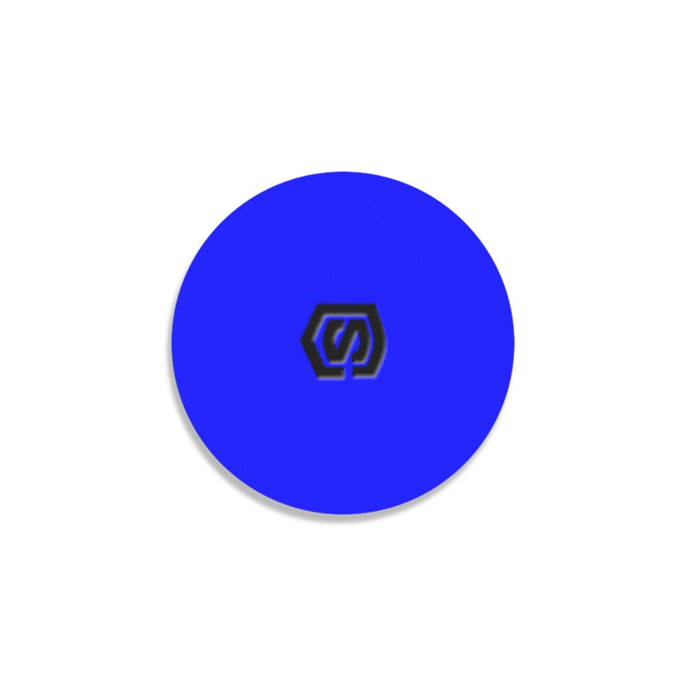 Blue Round Coaster with Black Logo Round Coaster