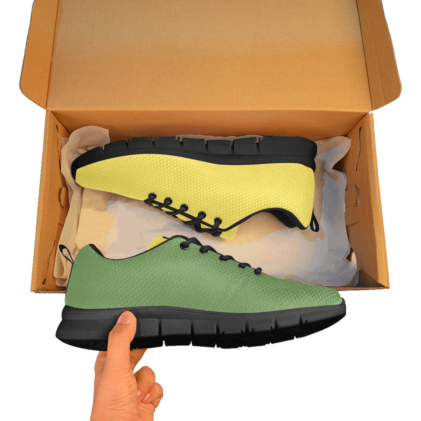 black logo Men's Breathable Running Shoes (Model 055)