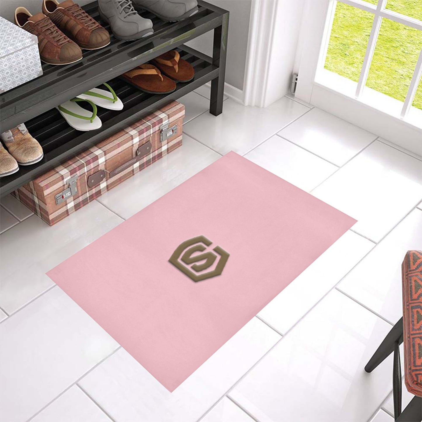 Pink Doormat 24" x 16" (Sponge Material) with Brown Logo Doormat 24" x 16" (Sponge Material)