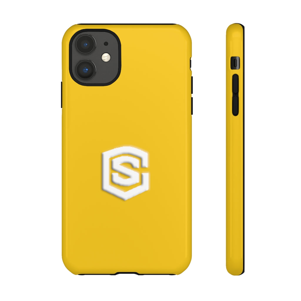 Yellow Tough Cases White Logo