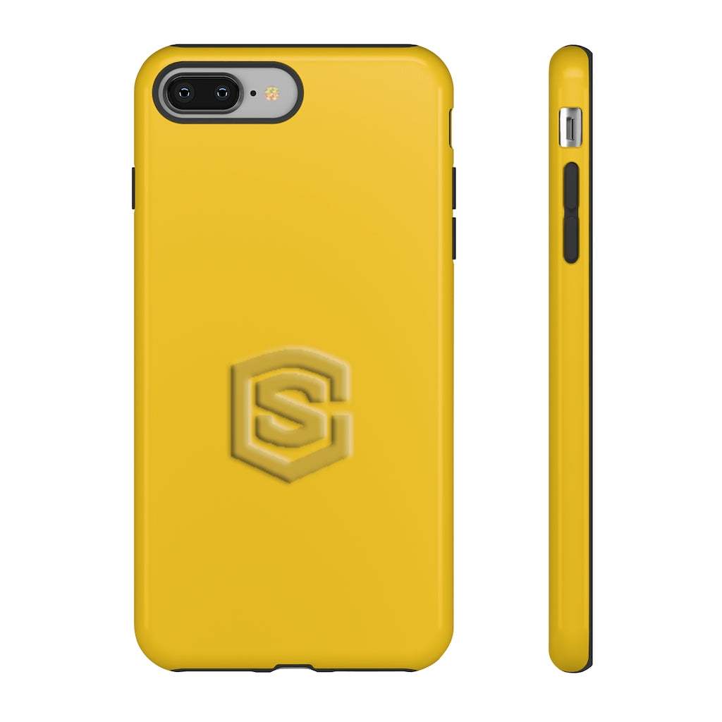 Yellow Tough Cases Gold Logo