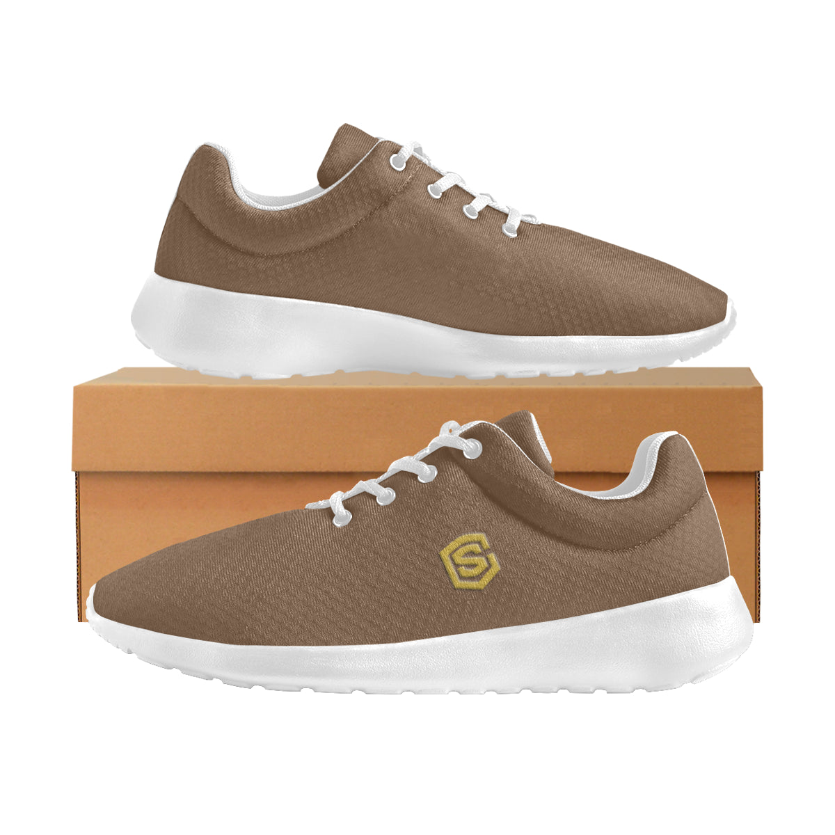gold logo Women's Athletic Shoes (Model 0200)
