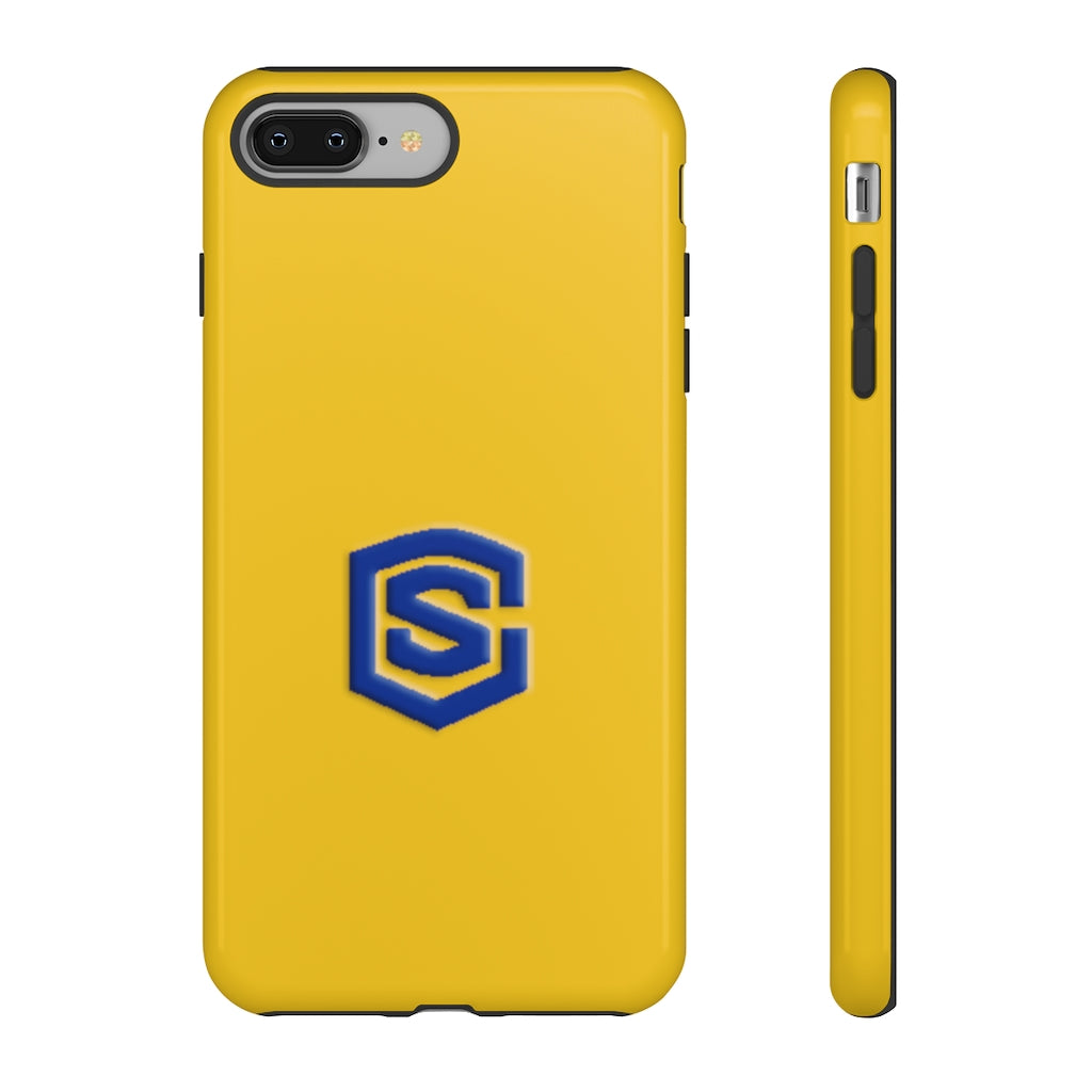 Yellow Tough Cases Blue Logo