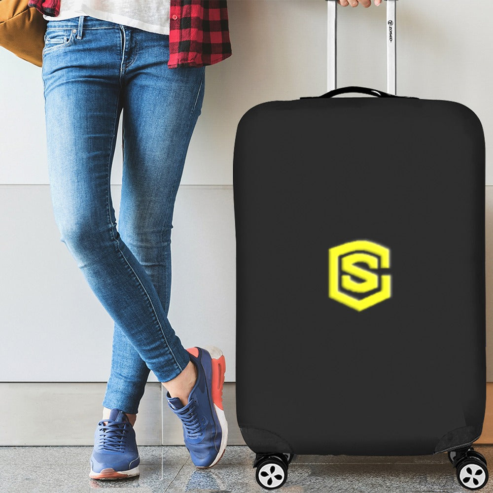 BLACK LUGGAGE COVER WITH YELLOW LOGO Luggage Cover (Large Size) (26"-28")