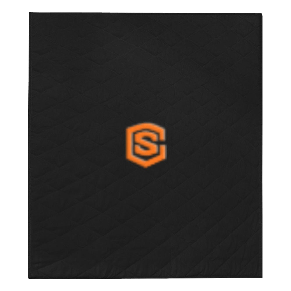 BLACK CUSTOM QUILT ORANGE LOGO Custom Quilt  70" x 80"