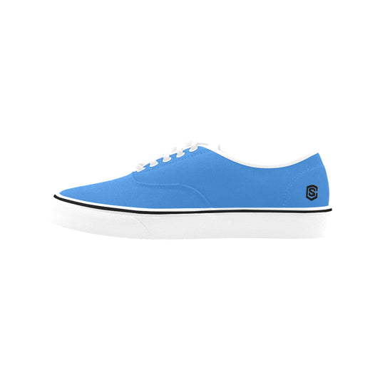 black logo Classic Women's Canvas Low Top Shoes (Model E001-4)