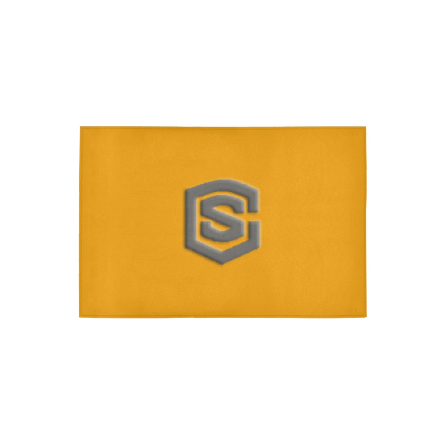 Orange Door Mat with Gray Logo Doormat 24" x 16" (Sponge Material)
