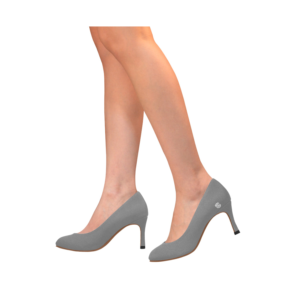 GRAY Women's High Heels white logo Women's High Heels (Model 048)