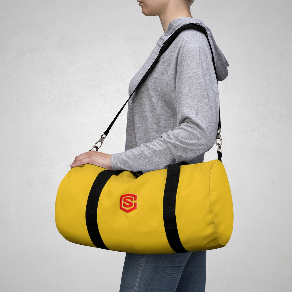 Yellow Duffel Bag Red Logo