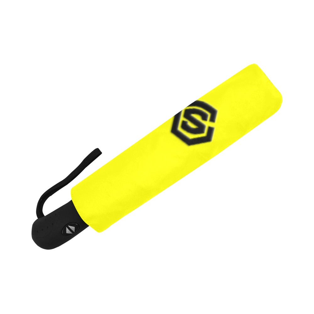 Yellow Anti-UV Automatic Umbrella With Black Logo Anti-UV Automatic Umbrella(Outside Printing)(Model U09)
