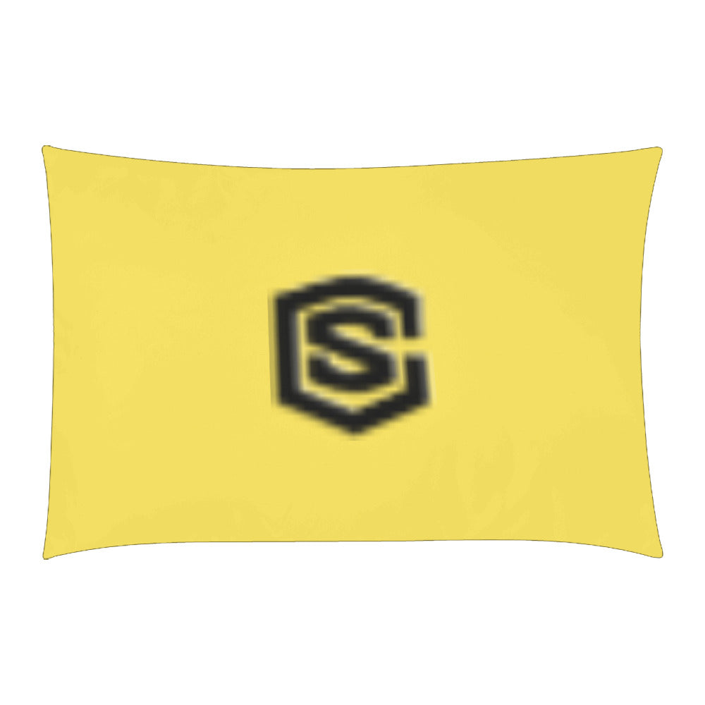Yellow Duvet Cover Black Logo 3-Piece Bedding Set (1 Duvet Cover 86"x70"; 2 Pillowcases 20"x30")(One Side)
