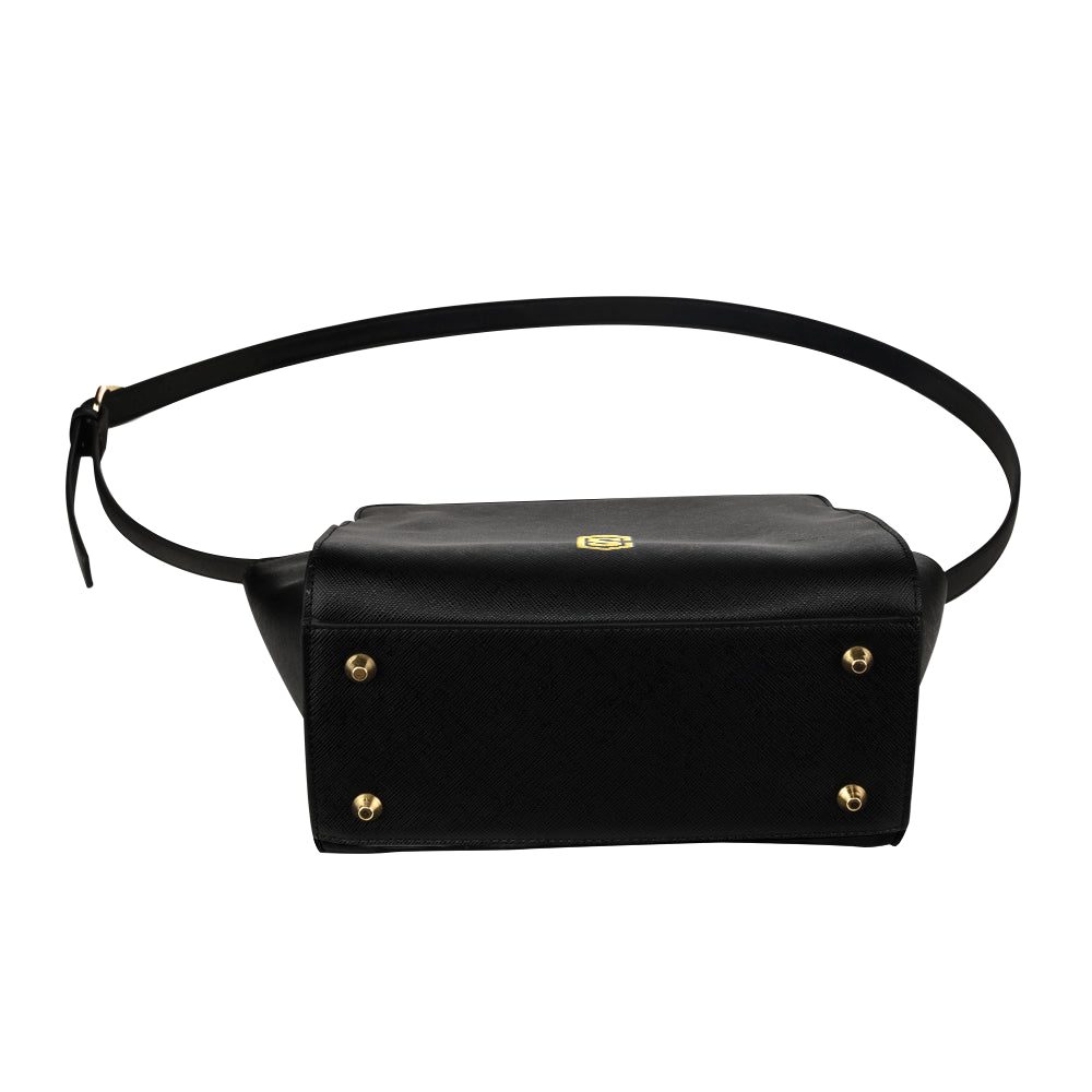 BLACK SATCHEL BAG gold logo Satchel Bag (Model 1635)