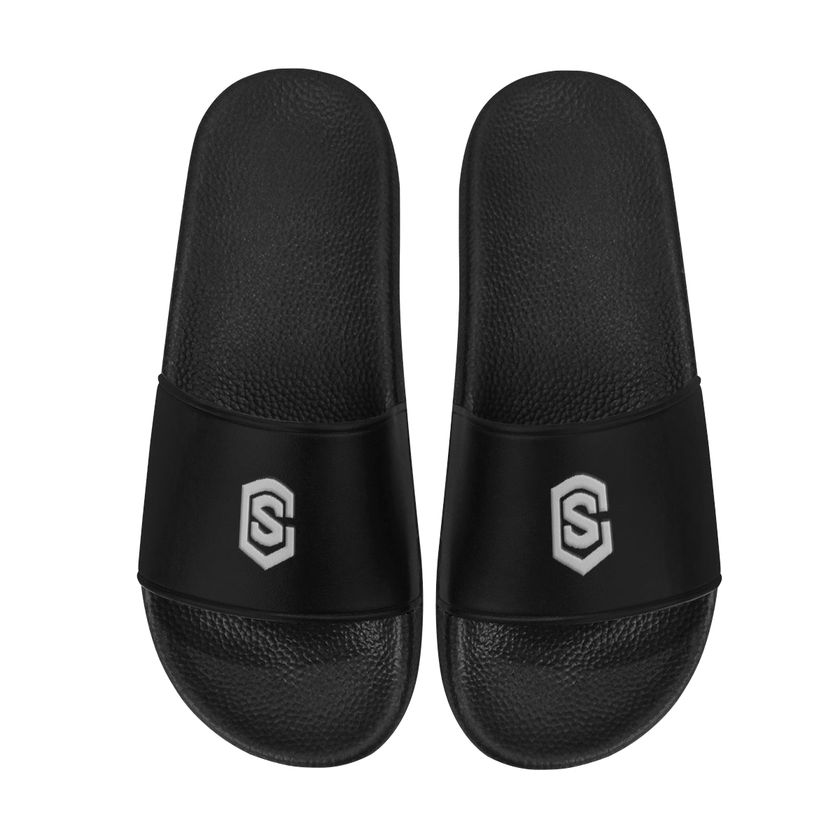 silver logo Men's Slide Sandals (Model 057)